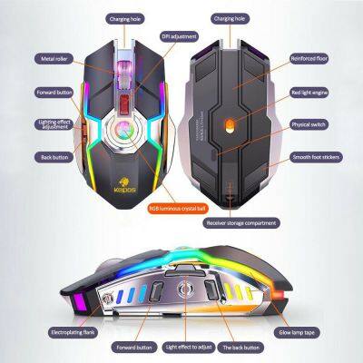 New Rechargeable 2.4g Wireless Gaming Mouse Silent Multifunction Mini Wireless Keyboard With Trackball Mouse photo-3