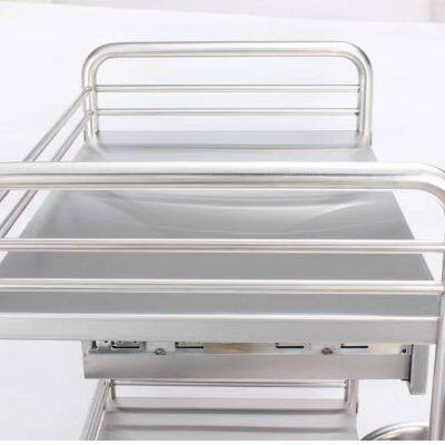 Hospital Stainless Steel Emergency Crash Cart Treatment Trolley for Patient photo-3