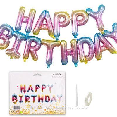 Wholesale 16-inch Happy Birthday Foil Letter Balloons Set Aluminum Film for Kids' Party Adult Celebration Decor