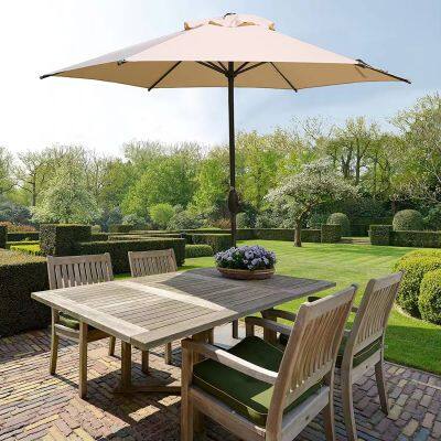 2.7 Meter Square Garden Umbrella, Steel Frame With Push Button Tilt, Waterproof Polyester Canopy