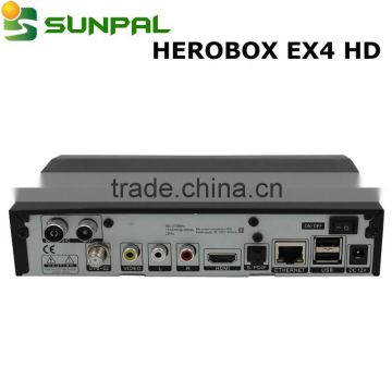 2016 best selling europe ip tv satellite receiver HEROBOX EX4 HD dvb s2+T2/C tuner satellite receiver