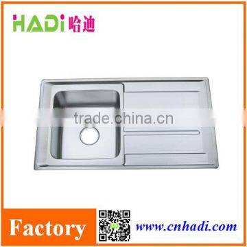 foshan hadi single bowl with drainboard stainless steel kitchen sink HD9050B