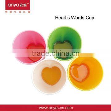 D495 Heart Shaped Creative Ideas Creative Crafts Creative Advertisements Products 290ml Melamine Cup Plastic Coffee Mug