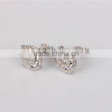 Wholesale Ladies' Micro Pave CZ Plates Stud Earring 925 Silver Jewelry photo-3