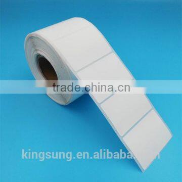 low price semi gloss white paper sticker label roll