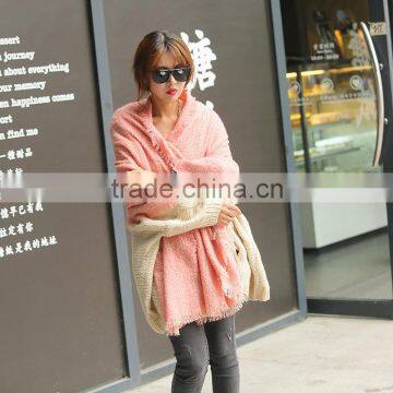 Latest Style Tassel Woven Two-Tone Loop Yarn Lady Winter Wraps And Shawls photo-3