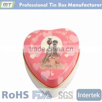 heart shape tin chocolate packaging box