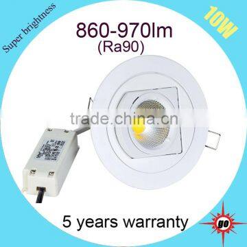 Rotatable best efficiency energy saving CRI90 led gimbal downlight 10W