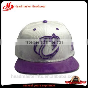 custom logo 6 panels 3D embroidery plastic brim plain cheaper nylon snapback cap