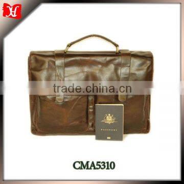 2014 branded men's briefcase brown leather briefcases