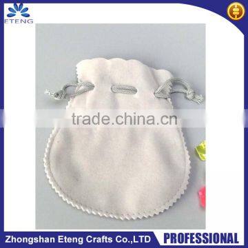 High quality Soft custom small drawstring luxurious suede jewelry pouch bag for gift&jewellery with logo