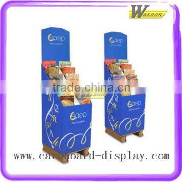 Compartment corrugated cardboard magazine display counter