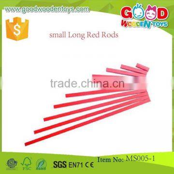 Wooden Montessori Sensorial Material Small Long Red Rods Educational Toys