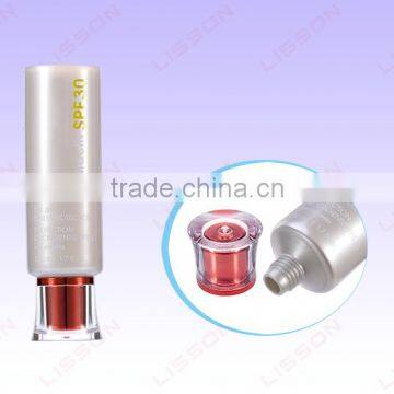 65ml Round Cosmetic Tube with Transparent Acrylic Cap