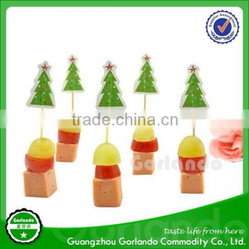 Christmas tree wooden paper printing toothpick flag