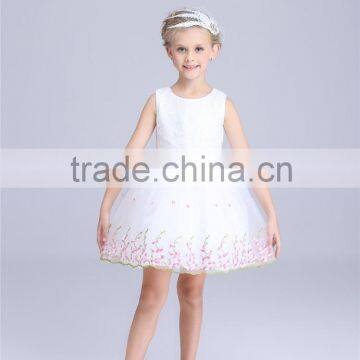 Floral Embroidered Children Girl Dress Butterfly Knot Princess Baby Girl Dress OEM Service photo-3