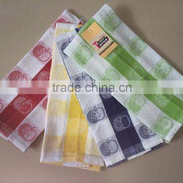 Brand new 100% cotton check waffle jacquard tea towel