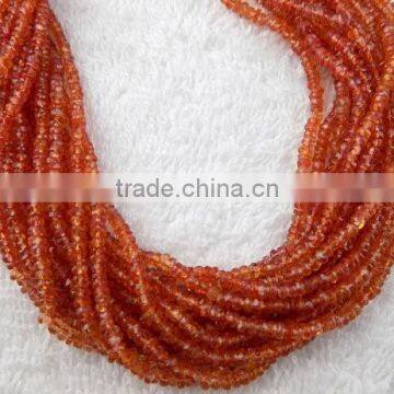 1 Strand Natural Orange Sapphire Faceted 2.5-3.5mm Rondelle Drilled Beads Strand,Beautiful Necklace Making Strand