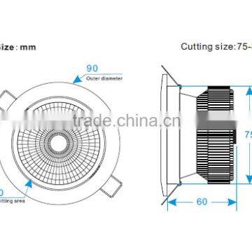 85Ra 6W High Lumen Utra Slim Cob Led Downlight Epistar Chip + Lifud or Meanwell Driver + Aluminum Body photo-2