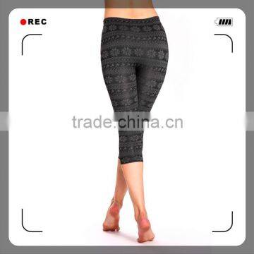 2016 seamless seven legging for women with jacquard weave