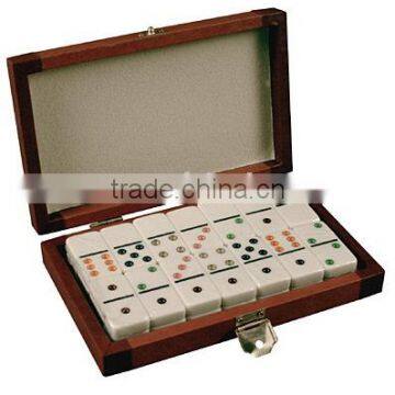 Leather Double Six Domino Set