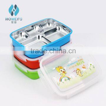 take away stainless steel metal body covered with PP plastic food storage container set