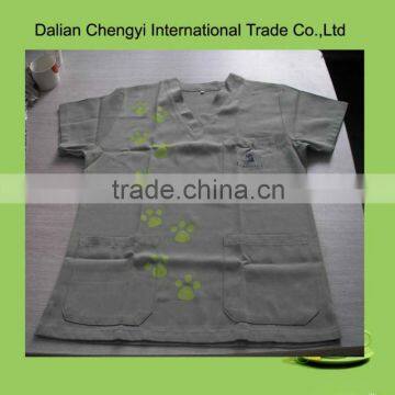 Stylish High Quality Cat Paw Printing Hospital Uniform