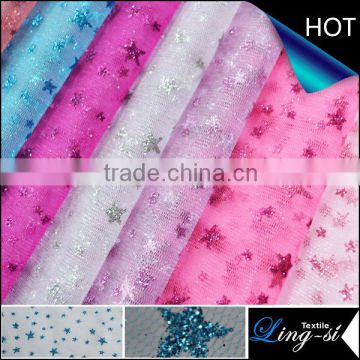 Polyester Glimmer Tulle Metallic Fabric for Decoration And Party Dress