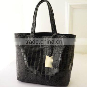 2015 korean high capacity shopping bag PU leather single shoulder bags fashion big women woven tote ladies sac a main