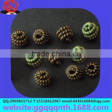 Hardware Accessories Metal Flat Brass Round Watermelon Pumpkin Shape Twist Spring Flowers Bead photo-2