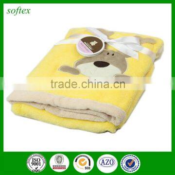 102*76cm 280g Flannel Baby Blanket Pattern Embroidered Baby Blanket photo-4