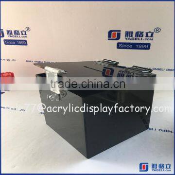 2016 Hot Sale!! Wholesale Black Vot Box With Lock / Small Acrylic Donation Box photo-4