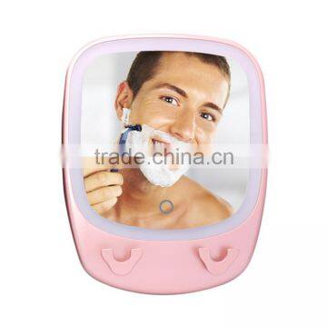 Suction cup bathroom shower shaving mirror with led lights and magnfiying