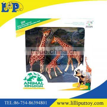 Wild animal hard body giraffe toy set with window box