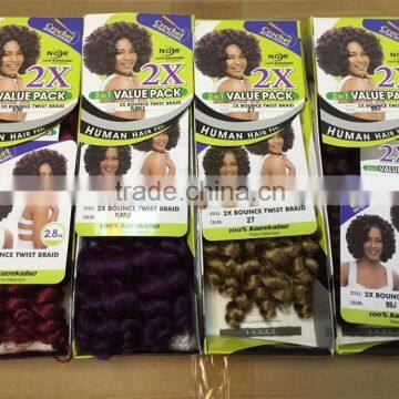 2X Bounce Twist Crochet Wand Curl Braid Hair Extensions Afro Kinky Synthetic Braiding Hair Jumbo Crochet Twist Box Braids Hair photo-3