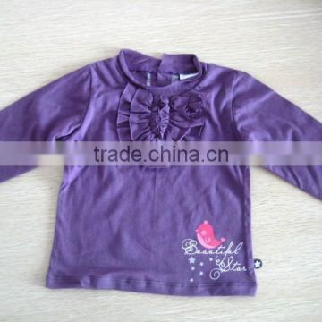 cheap china wholesale clothing girls purple shirts cotton long sleeve t shirt for spring