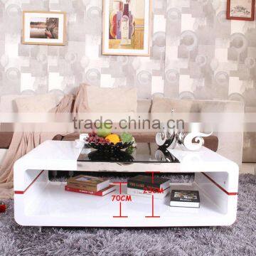 MDF Coffee Table White High Gloss Center Table photo-6