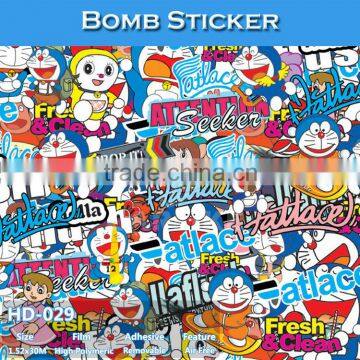 HD-029 CARLIKE Air Free Vivid Car Wrapping Printable Vinyl Bomb Stickers