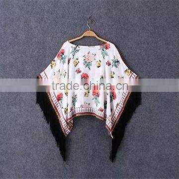 Customaize Elegant Design Sleeves With Tassel Ladies Tunic Top Wholesale photo-2