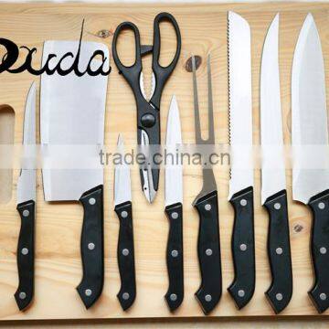 11pcs Household stainless steel kitchen knife set with wooden board BD-KS561