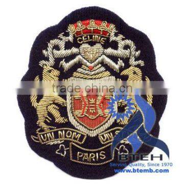 Bullion Badges | Hand Embroidery Bullion Blazer Badge