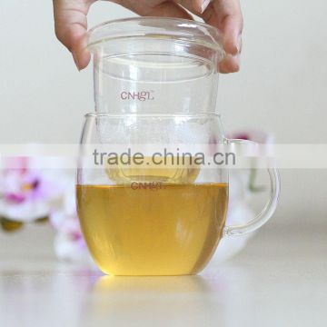 Pyrex glass tea Cup with strainer 350ml