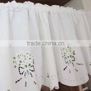 Hand embroidered white cotton curtain-design 2