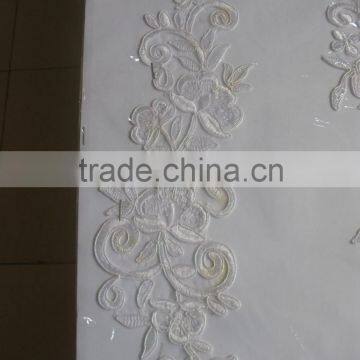 Embroidery Bridal Patch Applique For Wedding Dress/Pearls Beaded Embroidery Lace Designs