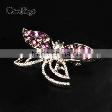 Fashion Jewelry Rhinestone Dragonfly Brooch Lady Girls Dresses Hijab Scarf Party Promotion Gift Apparel Promotion Accessories