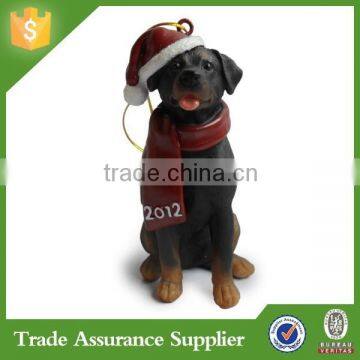 China Factory ODM/OEM Resin Rottweiler Dog Christmas Ornaments