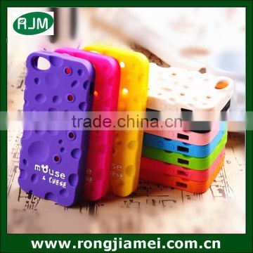 Colorful mouse chese mobile phone silicone case for Iphone 4