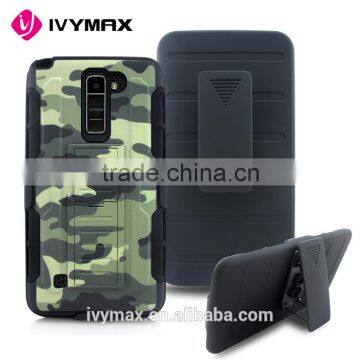 GuangZhou manufacturer wholesale robot holster printing case super combo 3 in 1hard case cover for LG K10