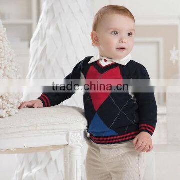 DB1187 dave bella 2014 autumn winter baby striped pullover kids sweater baby outwear baby clothes design boy sweater