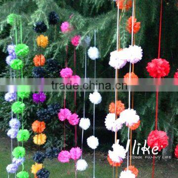 Tissue colorful party decoration tissue pom garland Christmas decoration items